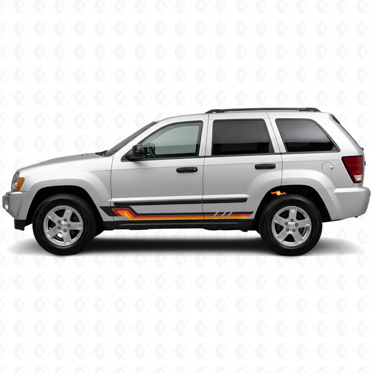 Adesivo in Vinile con Strisce Laterali in Stile Vintage per Jeep Grand Cherokee 2005-2010