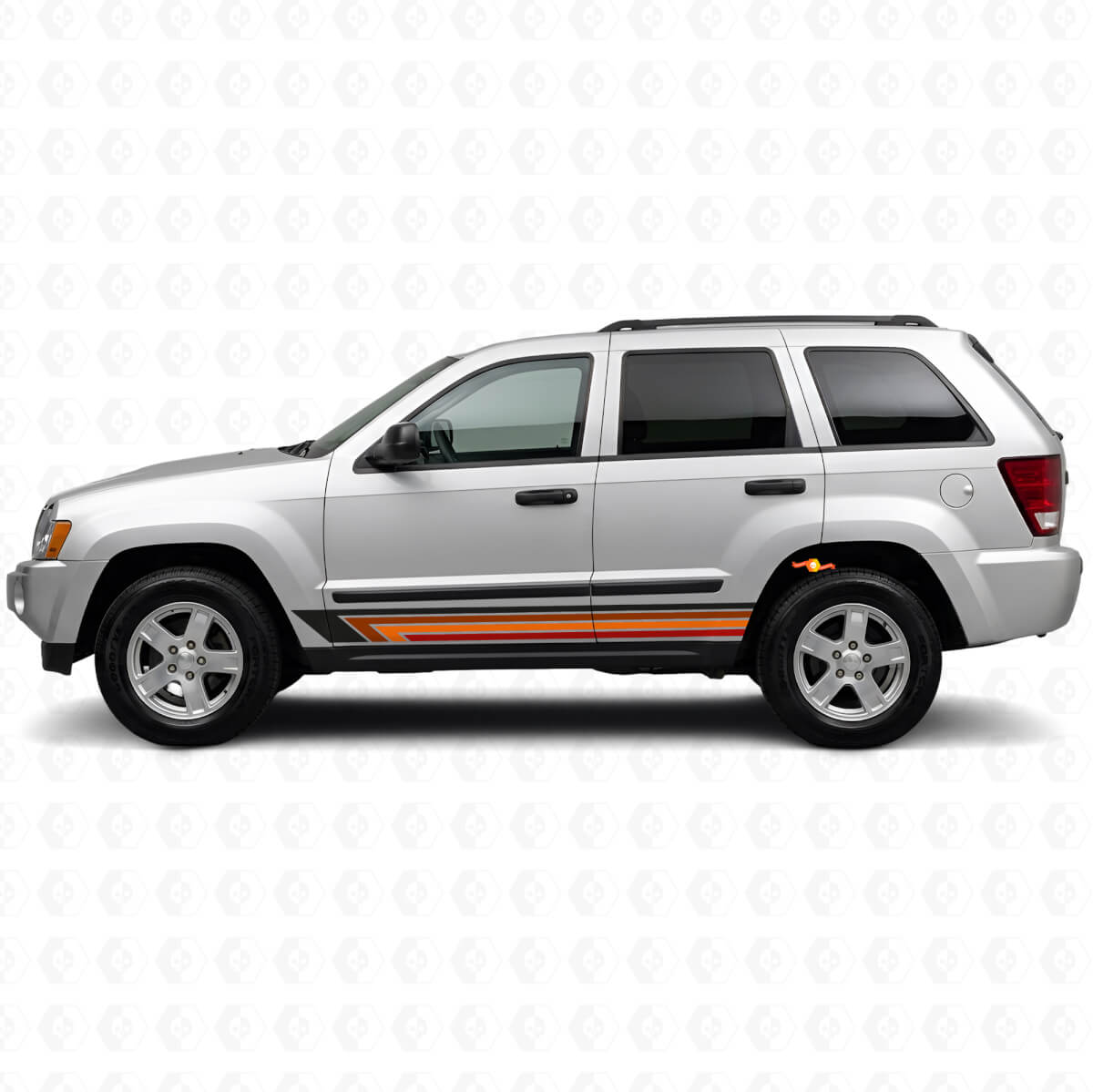 Strisce dritte vintage adesive laterali per Jeep Grand Cherokee 2005-2010