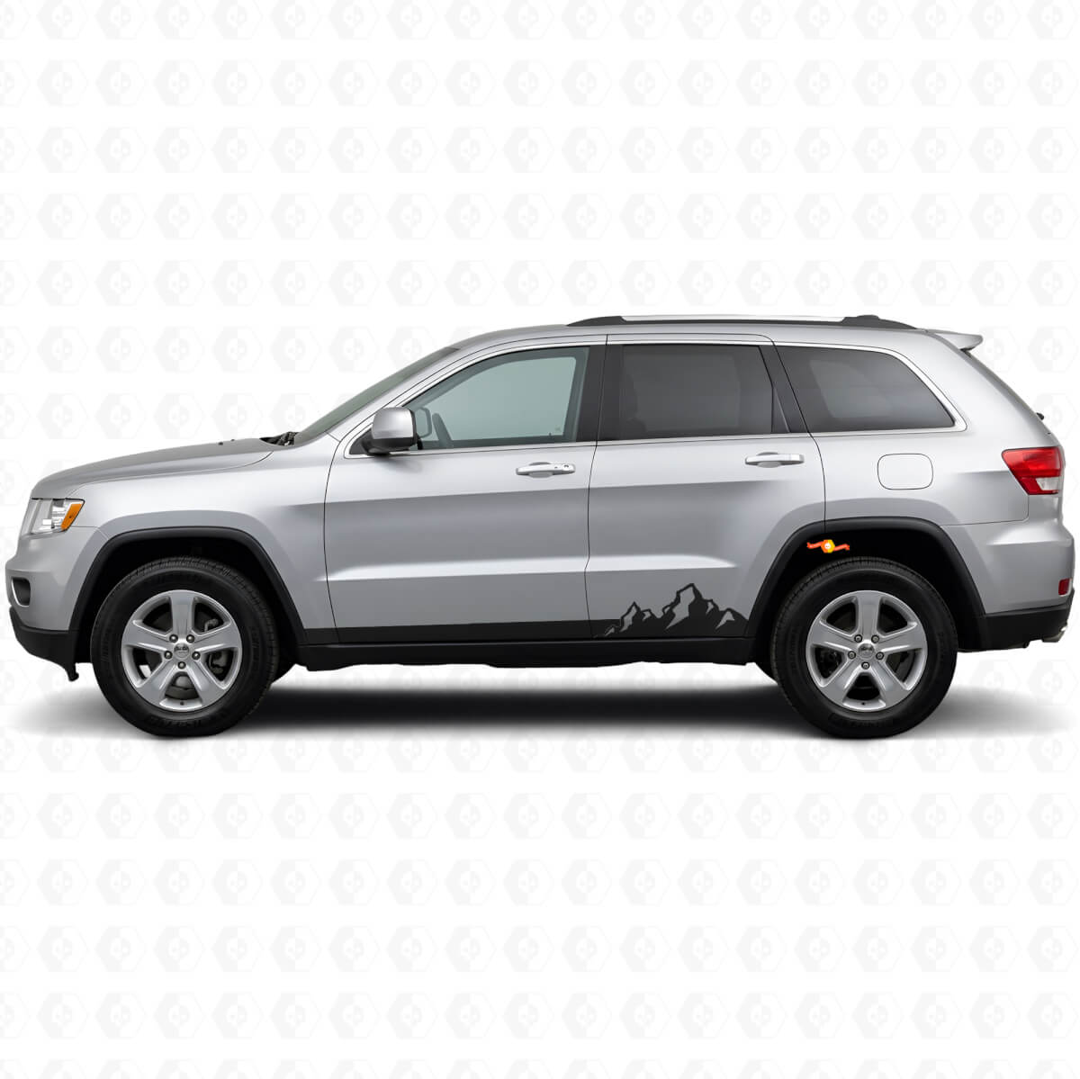 Adesivo laterale a strisce sottili Mountains per Jeep Grand Cherokee 2011-2021