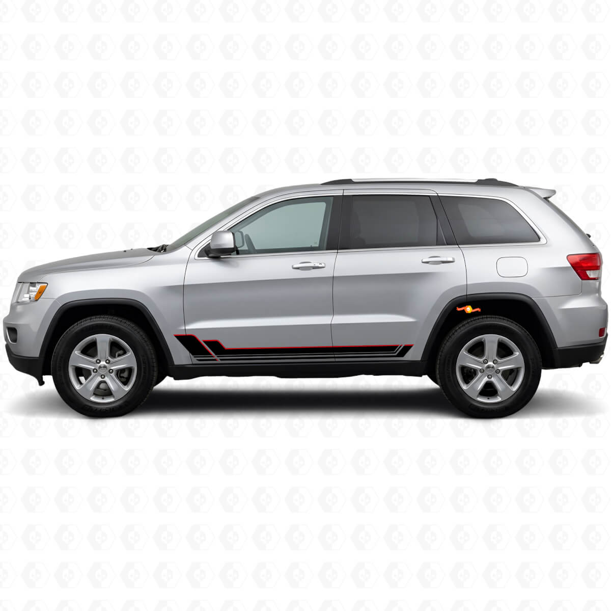 Adesivo in VINILE a STRISCE DOPPIE per sottoporta Jeep Grand Cherokee 2011-2021