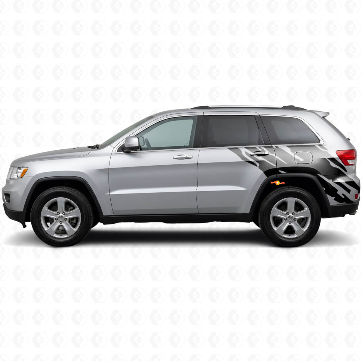 Adesivo in Vinile Decorativo Laterale Posteriore Effetto Spruzzo di Fango per Jeep Grand Cherokee 2011-2021
