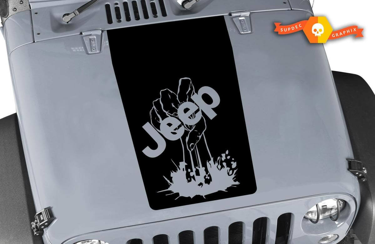Jeep Zombie mano wrangler cappuccio CJ YJ TJ JK Vinyl Sticker Decal