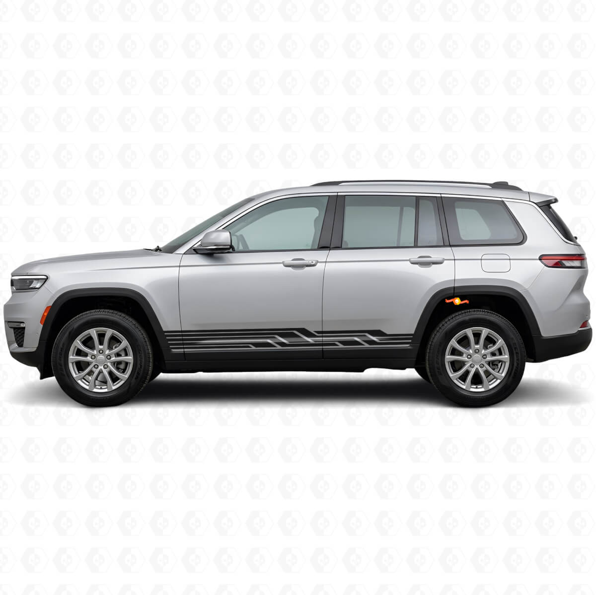 Adesivo Vinile Laterale con Strisce Intrecciate per Jeep Grand Cherokee 2021+