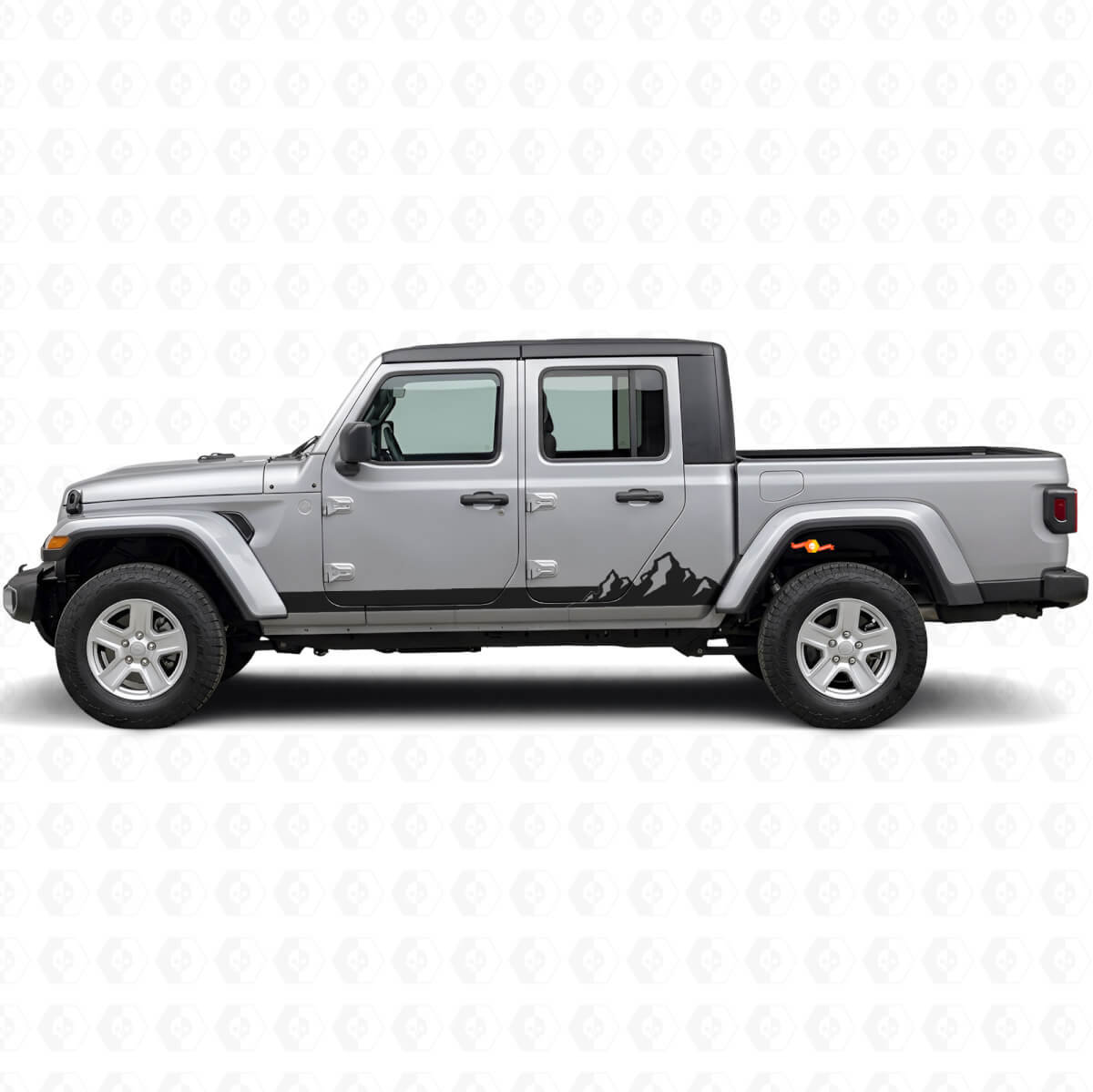 Adesivo laterale in vinile con sottili strisce a montagna per Jeep Gladiator 2020+