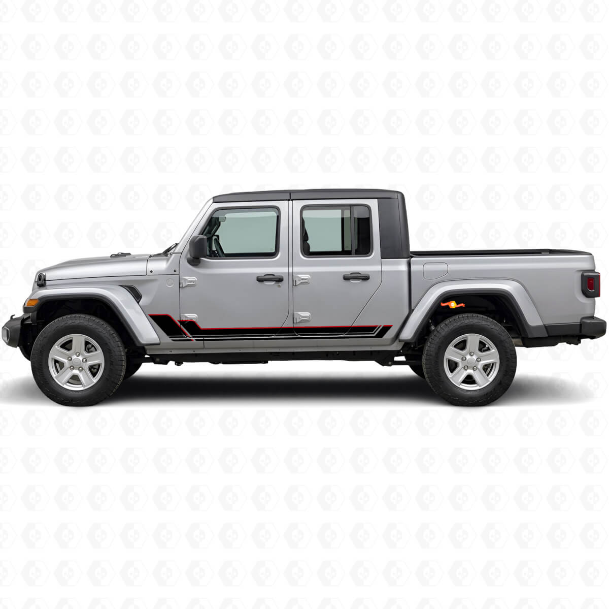 Adesivo in vinile con doppie strisce per sottoporta Jeep Gladiator 2020+