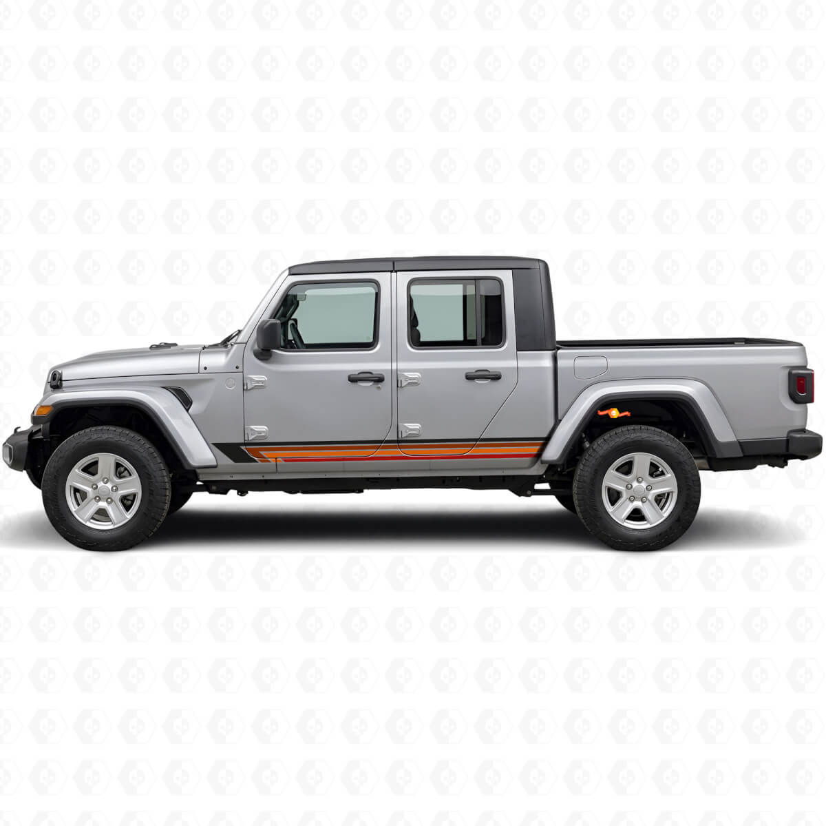 Adesivo Vinile Laterale con Strisce Diritte Vintage per Jeep Gladiator 2020+
