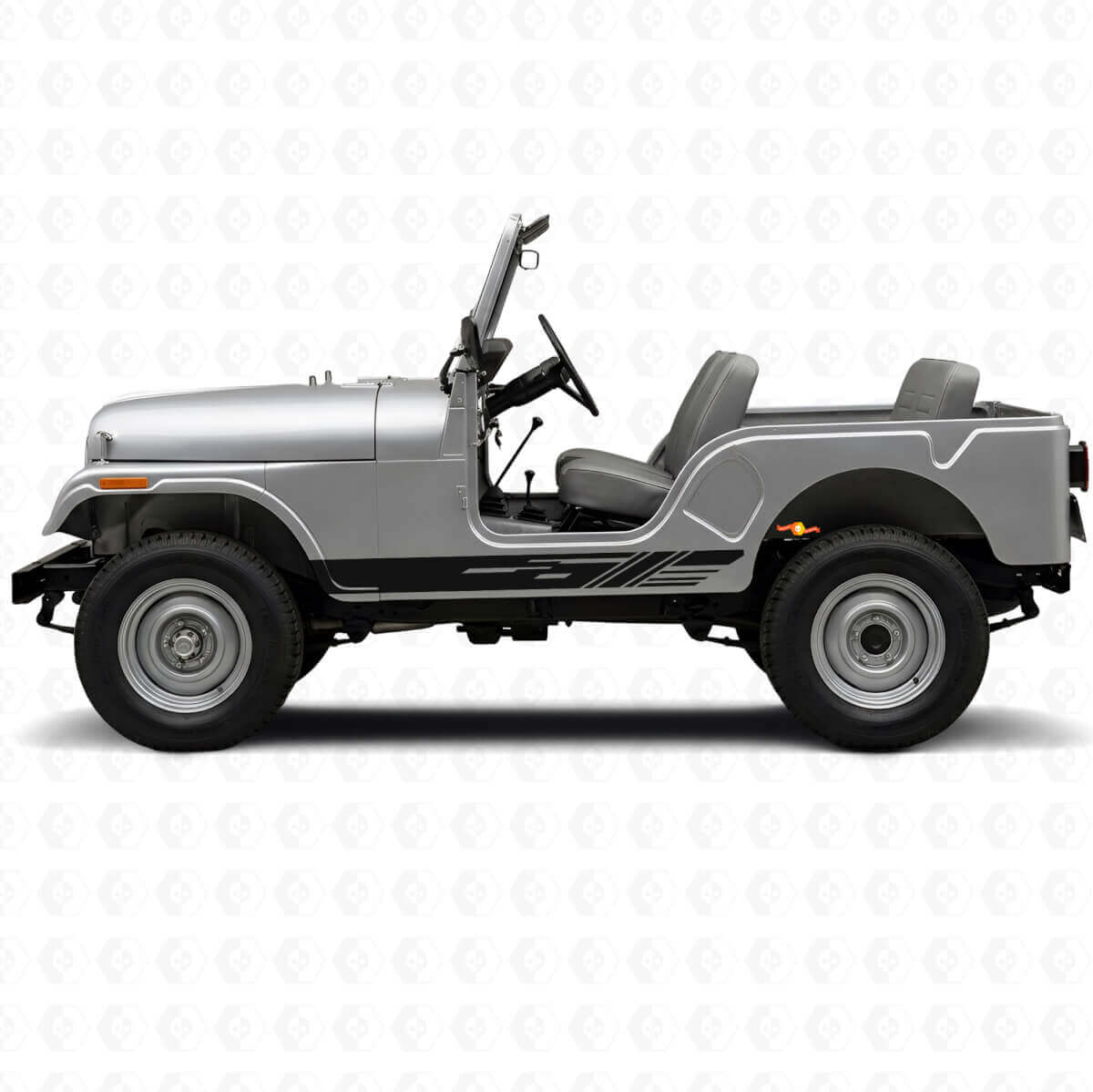 Kit di Adesivi in Vinile Decorati per Strisce Laterali per Jeep CJ-5 1955-1983