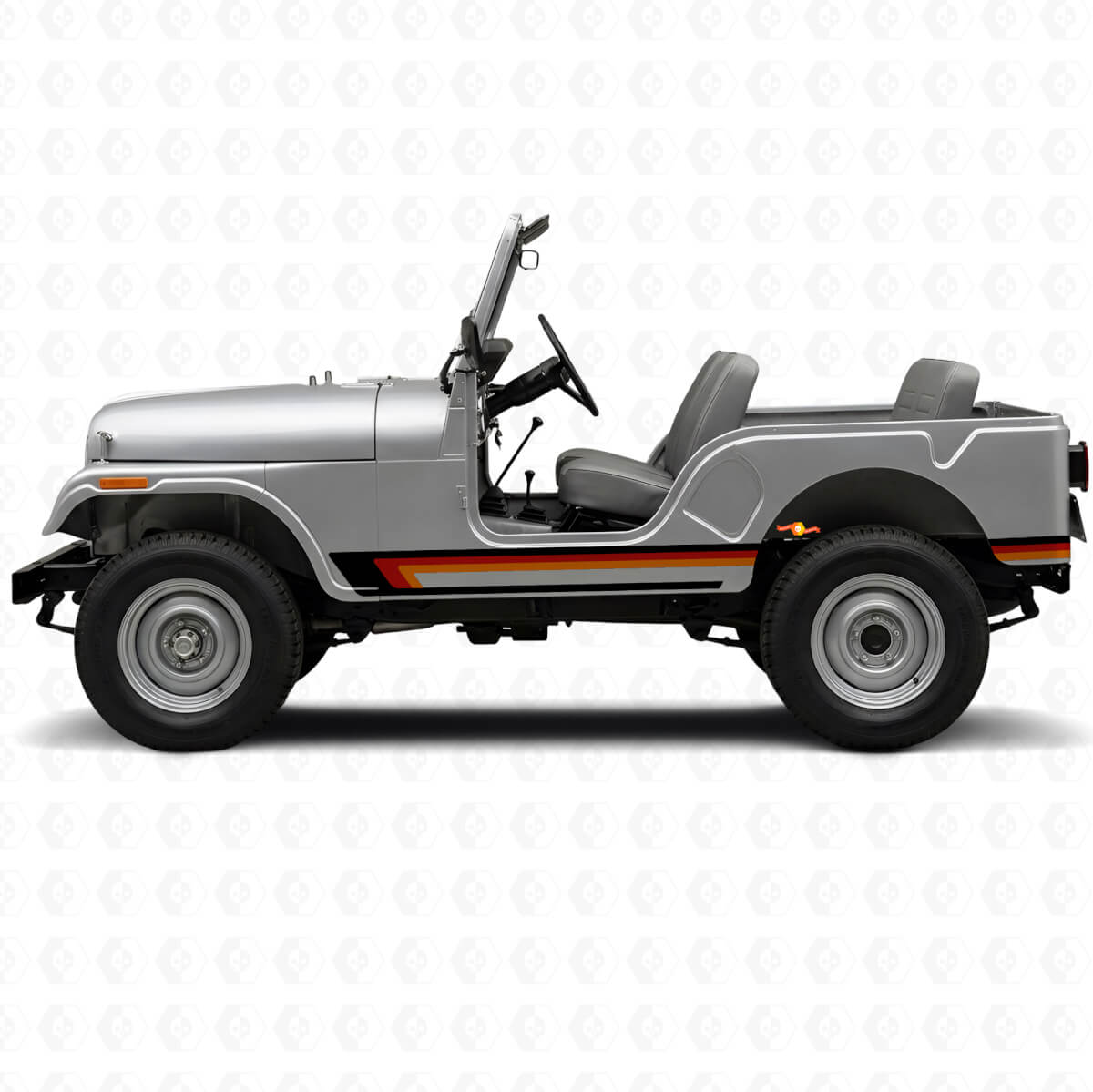 Adesivo Vinilico a Tre Strisce per Porta Jeep CJ-5 1955-1983