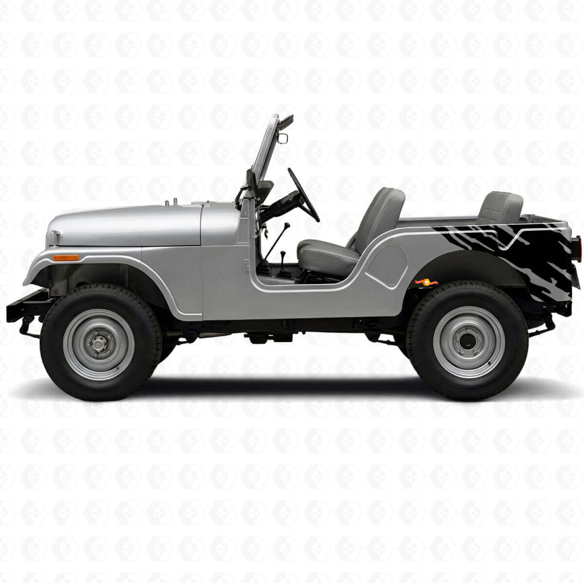 Adesivo Vinile Grafico Paraspruzzi Laterale Posteriore per Jeep CJ-5 1955-1983