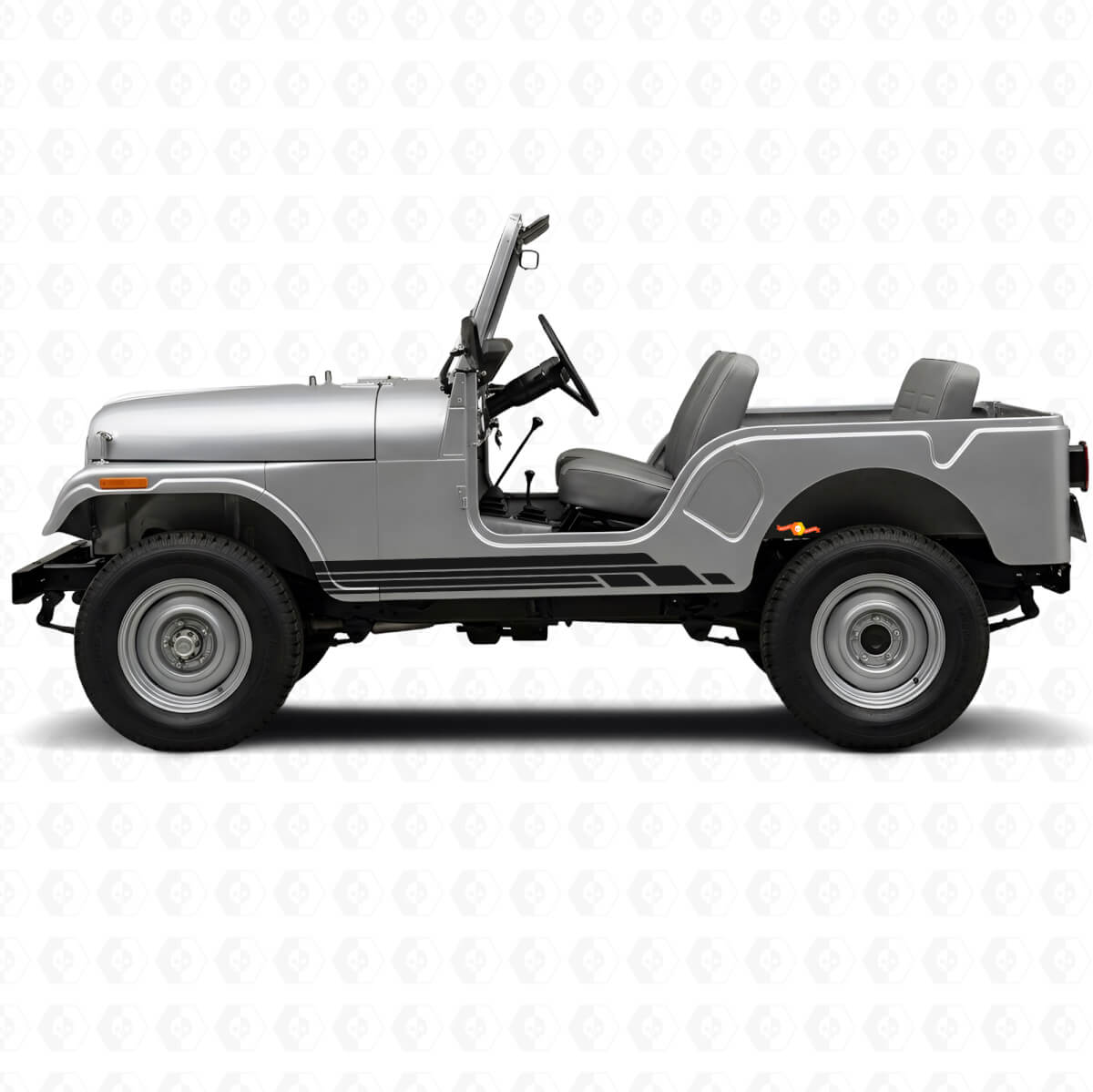 Kit di Adesivi Laterali a Strisce Curvate per Jeep CJ-5 1955-1983
