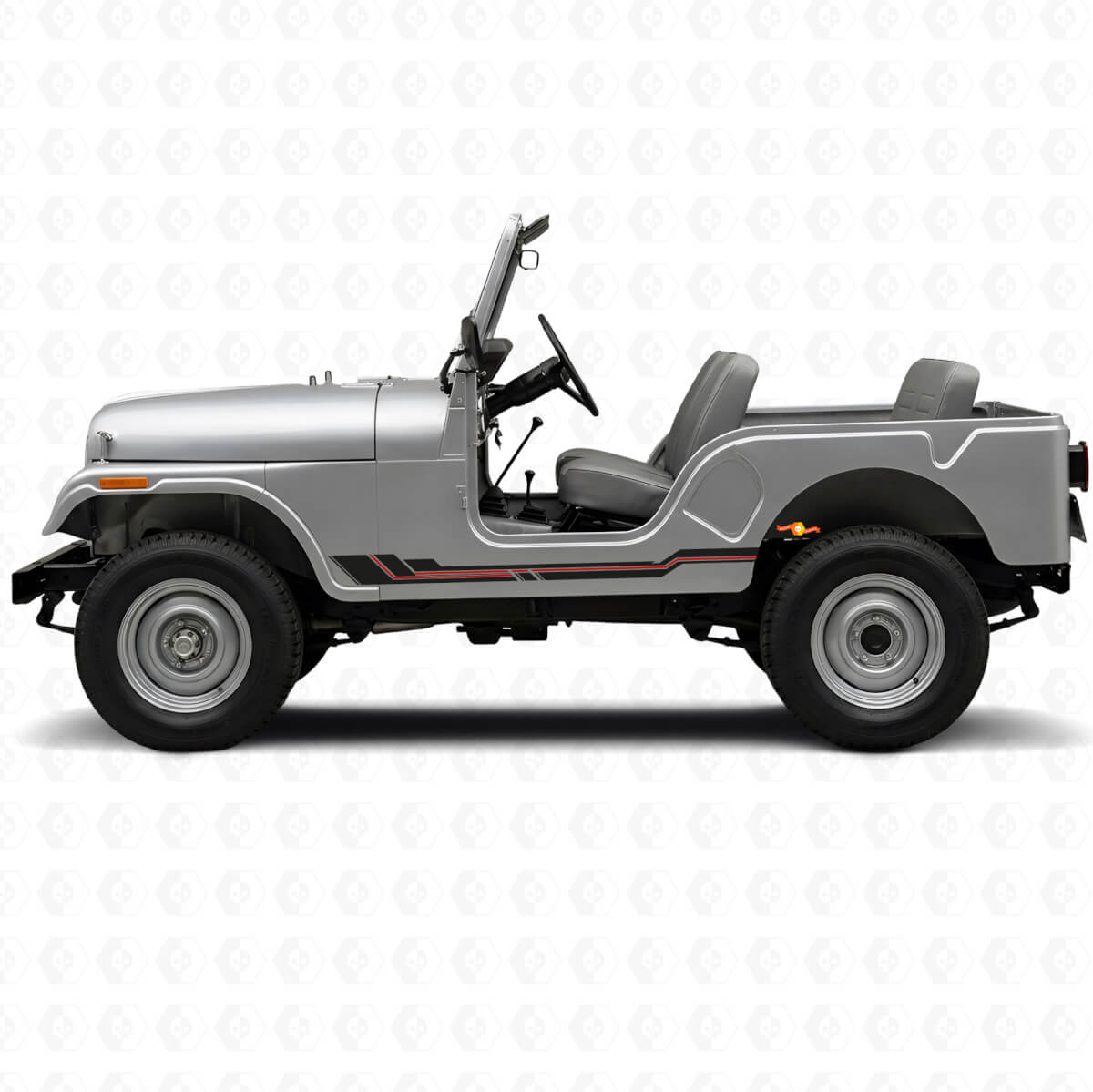 Adesivo in Vinile per Minigonne con Strisce Curve per Jeep CJ-5 1955-1983