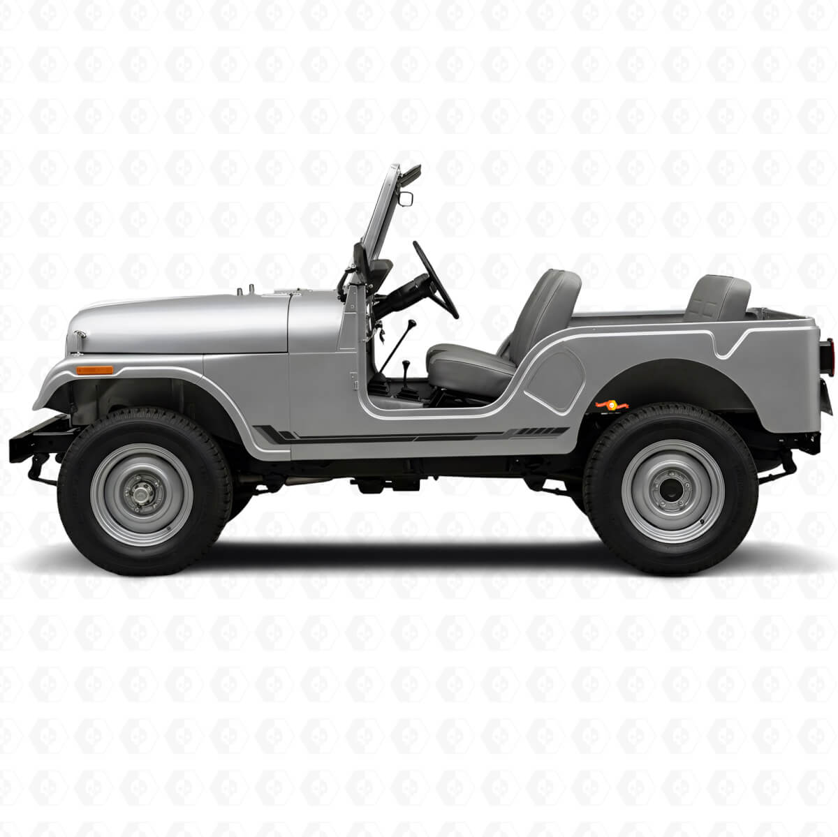 Adesivo in vinile a strisce laterali stile racing per Jeep CJ-5 1955-1983