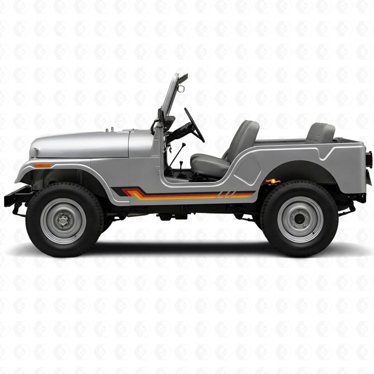Adesivo in vinile con strisce laterali stile vintage per Jeep CJ-5 1955-1983