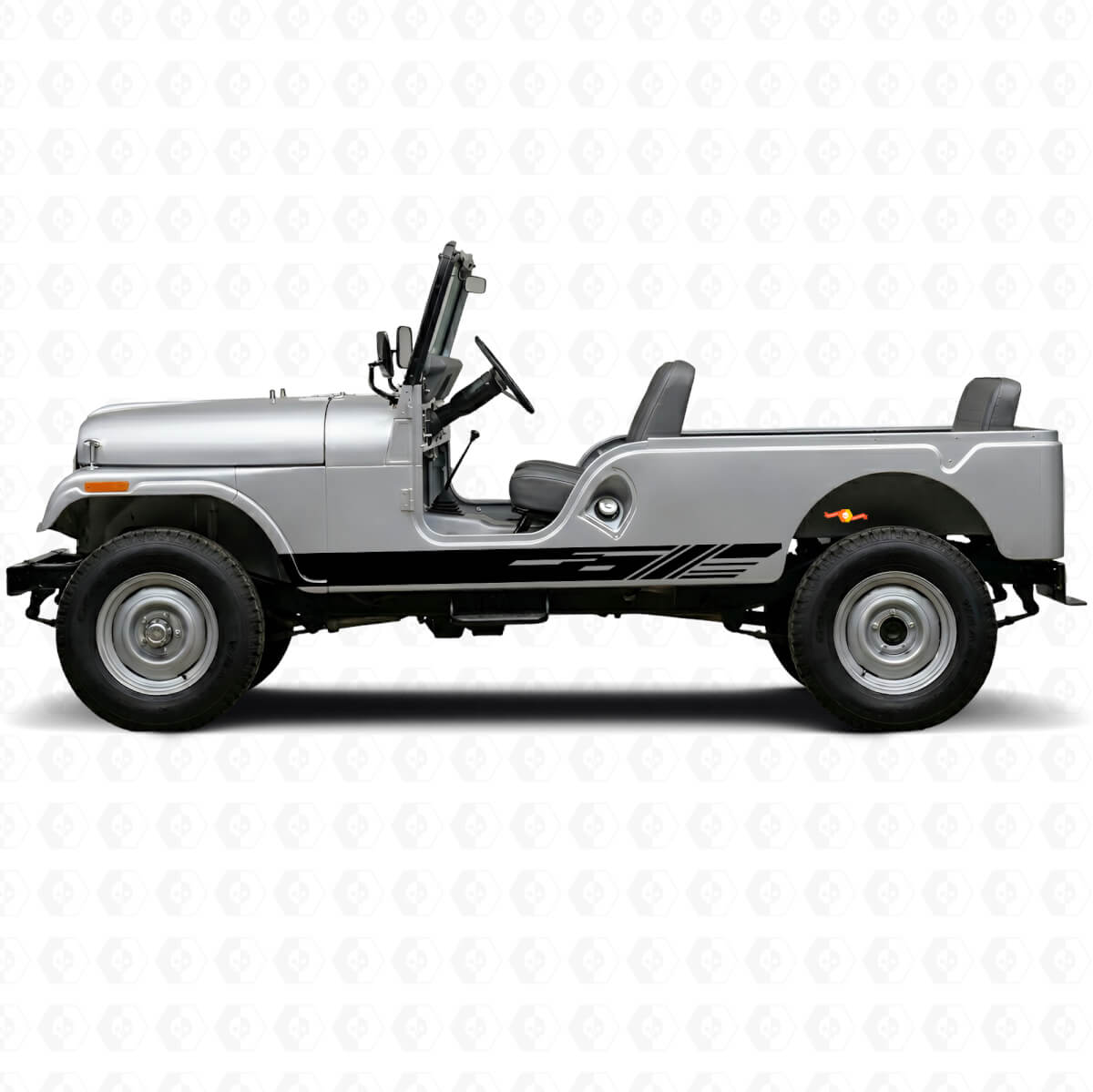Kit di Adesivi in Vinile con Strisce Laterali Decorate per Jeep CJ-6 1955-1975