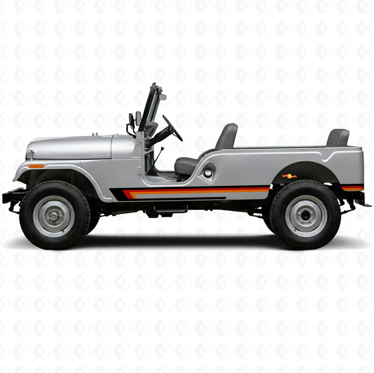 Adesivo in Vinile con Tripla Striscia Laterale Porta per Jeep CJ-6 1955-1975