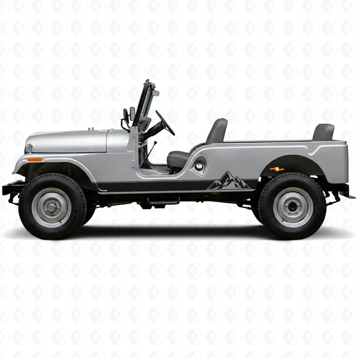 Adesivo Laterale in Vinile con Strisce Stile Montagne per Jeep CJ-6 1955-1975