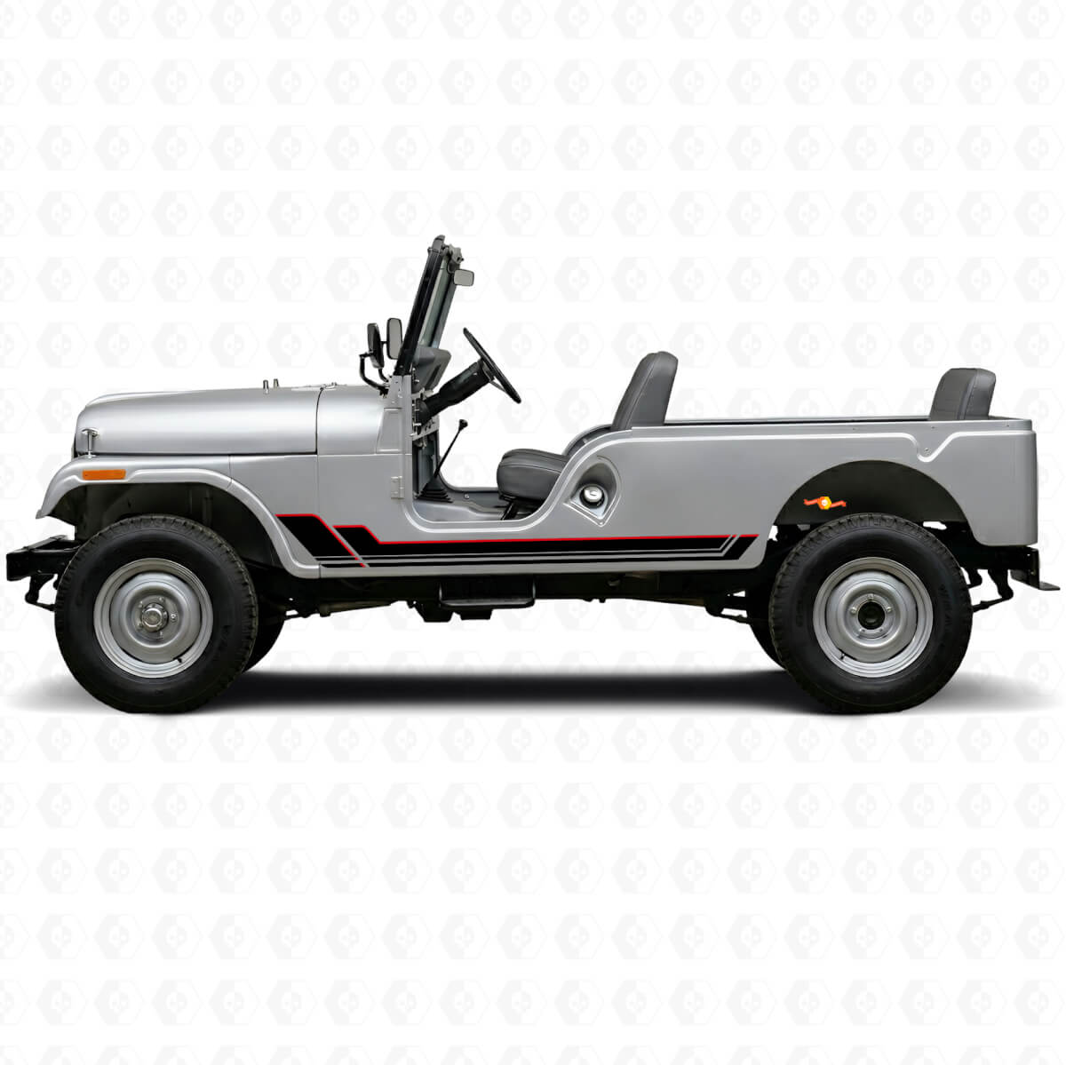 Adesivo in vinile con strisce gemelle per sottoporta Jeep CJ-6 1955-1975