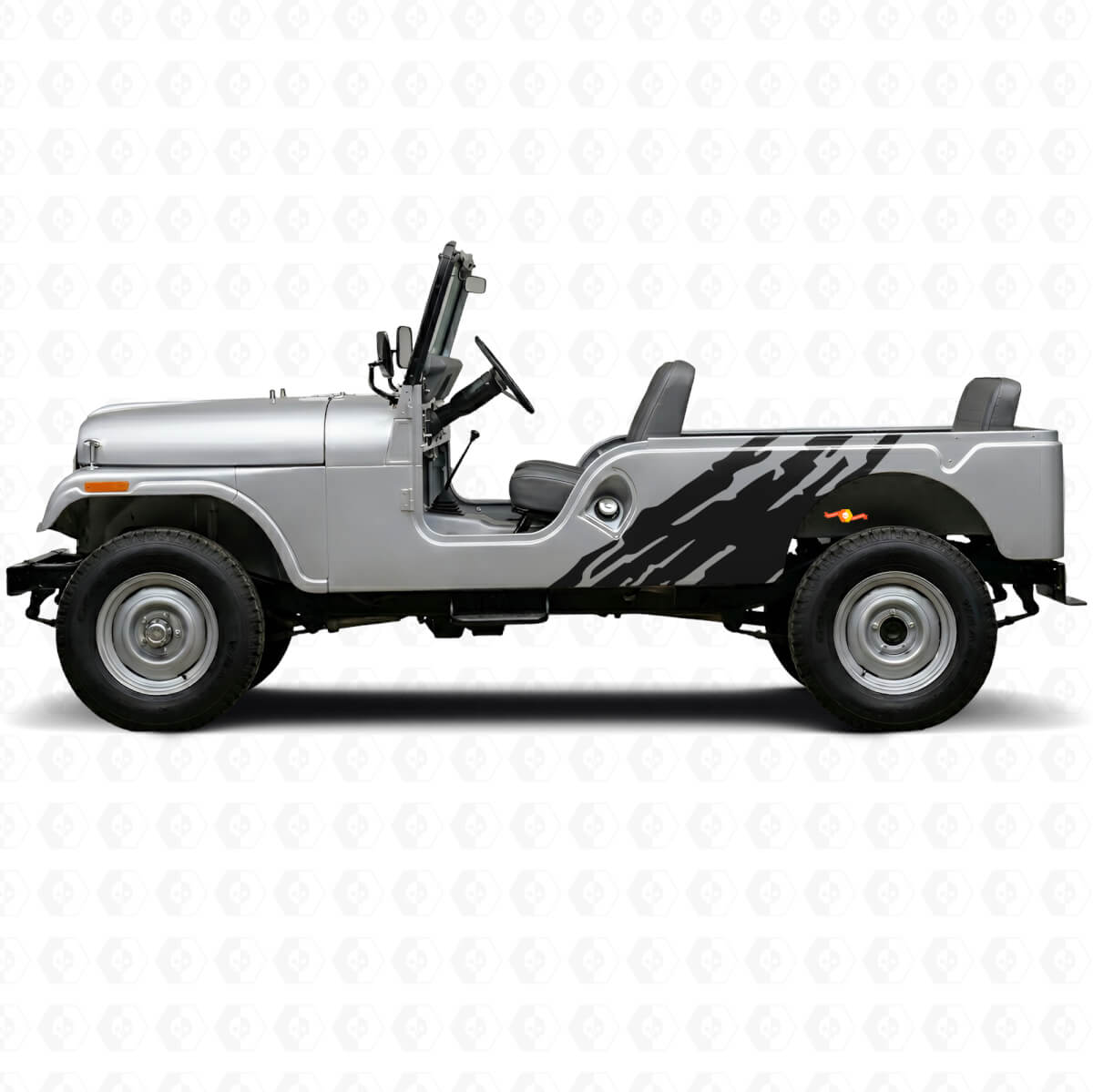 Adesivo in Vinile con Grafica Splash di Fango Laterale per Jeep CJ-6 1955-1975