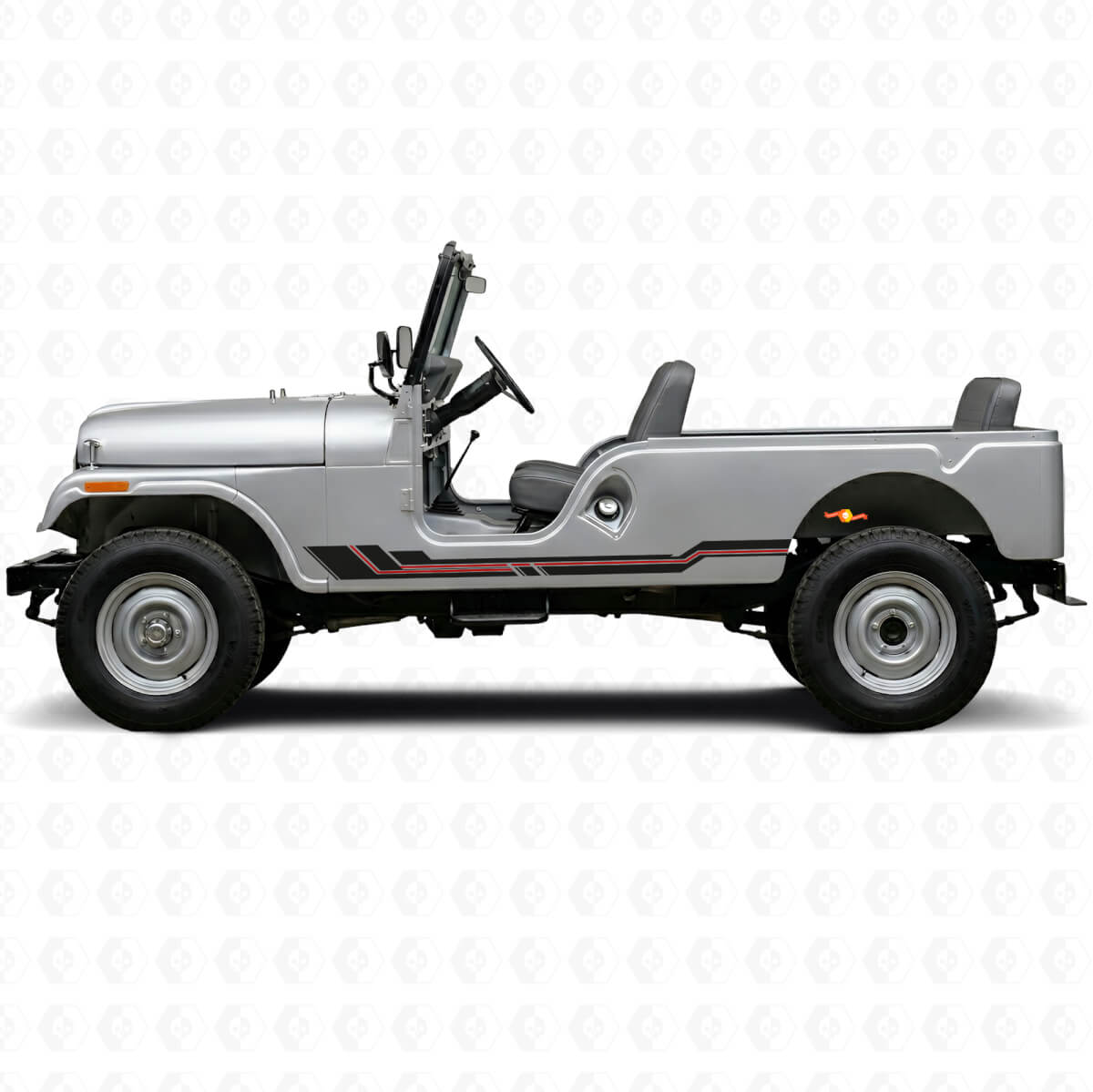 Adesivo in Vinile per Minigonna con Linee Curve per Jeep CJ-6 1955-1975