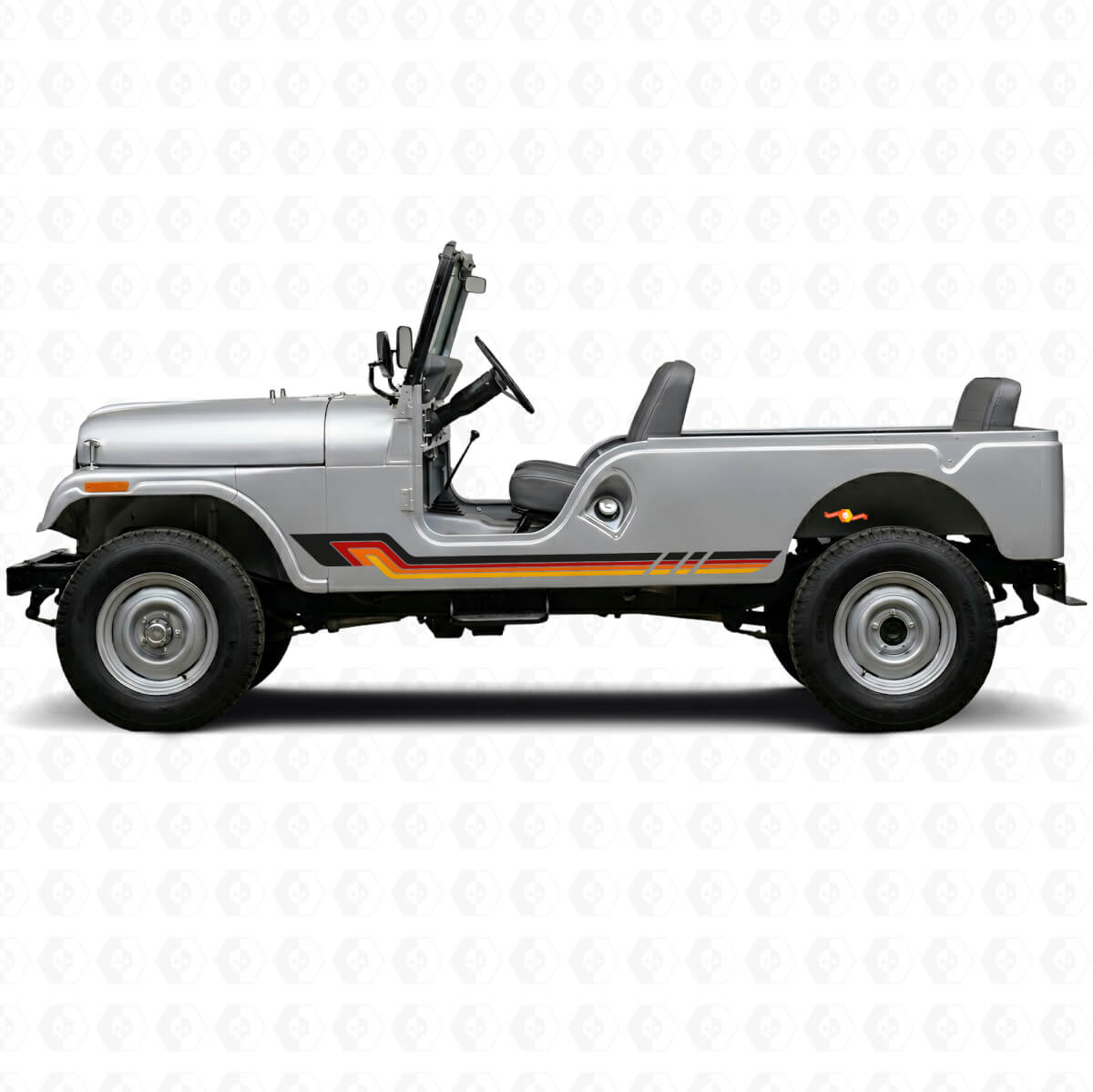 Adesivo in Vinile con Strisce Laterali Stile Vintage per Jeep CJ-6 1955-1975