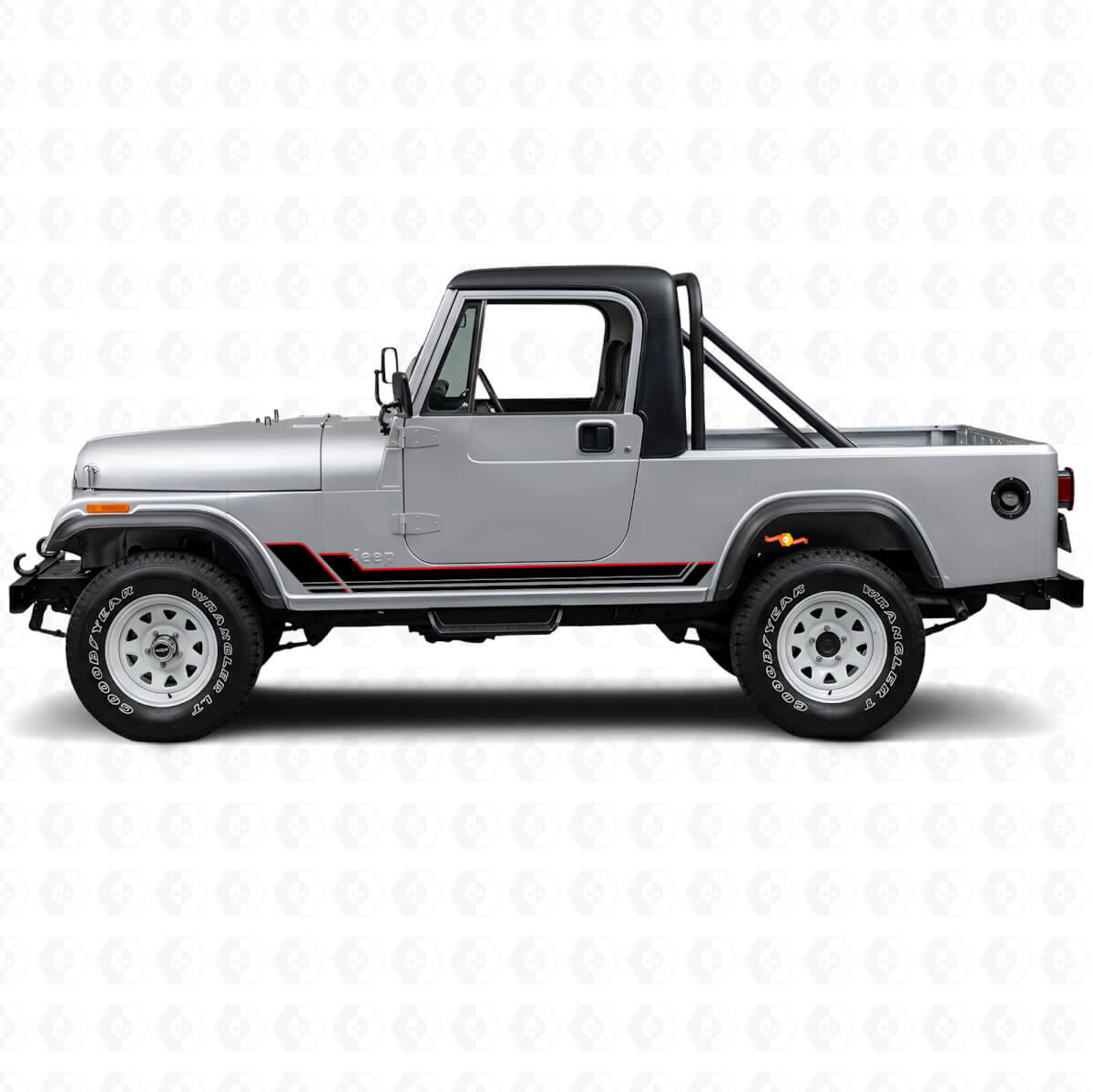 Adesivo in Vinile a Doppie Strisce per Sottoscocca Jeep CJ-8 Scrambler 1981-1986
