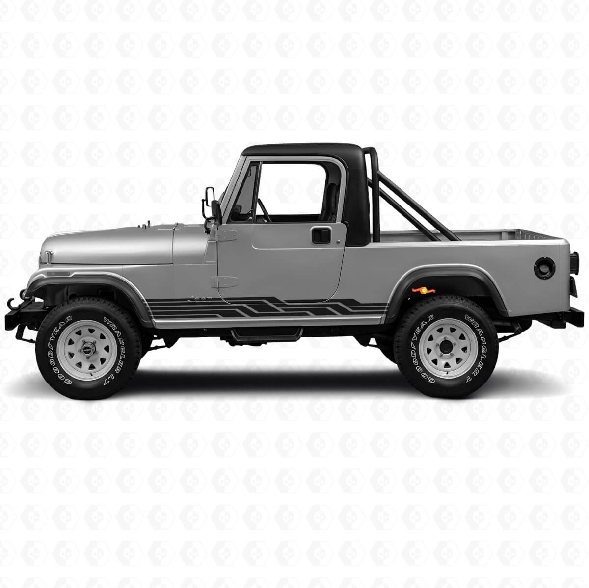 Adesivo laterale vinile a strisce intrecciate per Jeep CJ-8 Scrambler 1981-1986