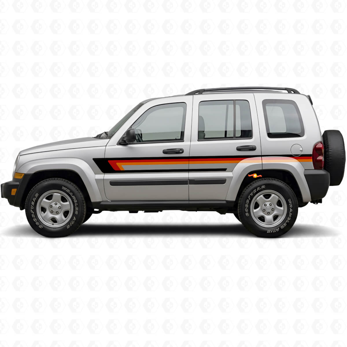 Adesivo Vinile a Strisce Triple per Porta Jeep Liberty 2002-2012