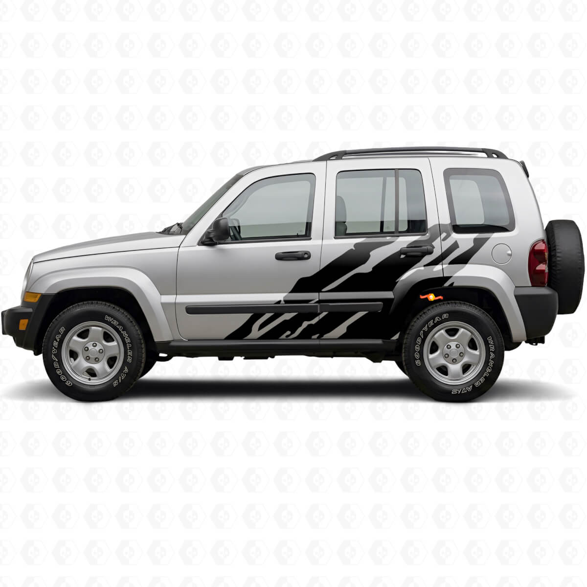 Adesivo in Vinile Grafica Schizzi di Fango Laterale per Jeep Liberty 2002-2012