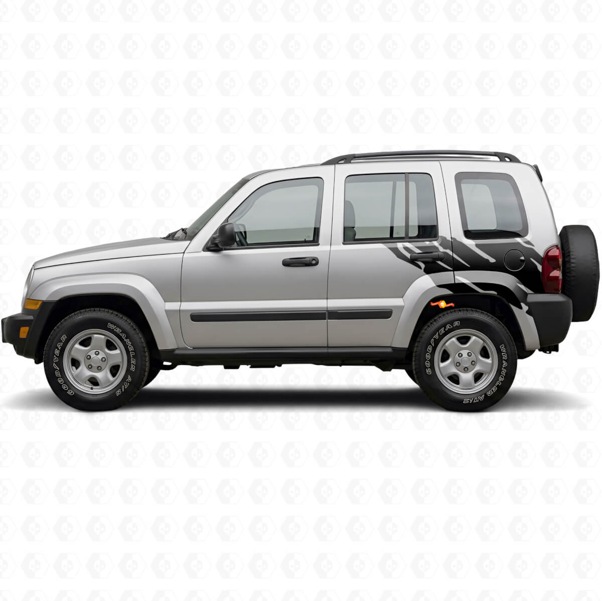Adesivo in Vinile Grafico Spruzzi di Fango per Parte Posteriore Laterale Jeep Liberty 2002-2012