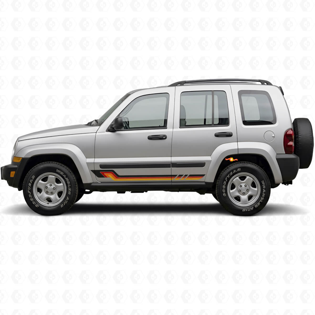 Adesivo in Vinile a Strisce Laterali Stile Vintage per Jeep Liberty 2002-2012