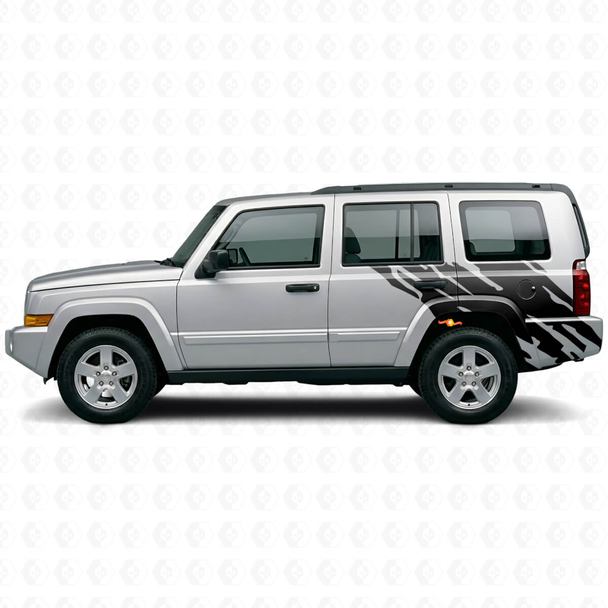 Adesivo in vinile grafico schizzi di fango posteriore laterale per Jeep Commander 2006-2010