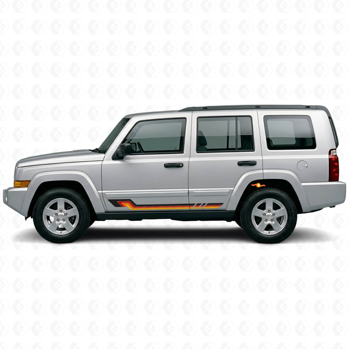 Strisce Laterali in Vinile Stile Vintage per Jeep Commander 2006-2010