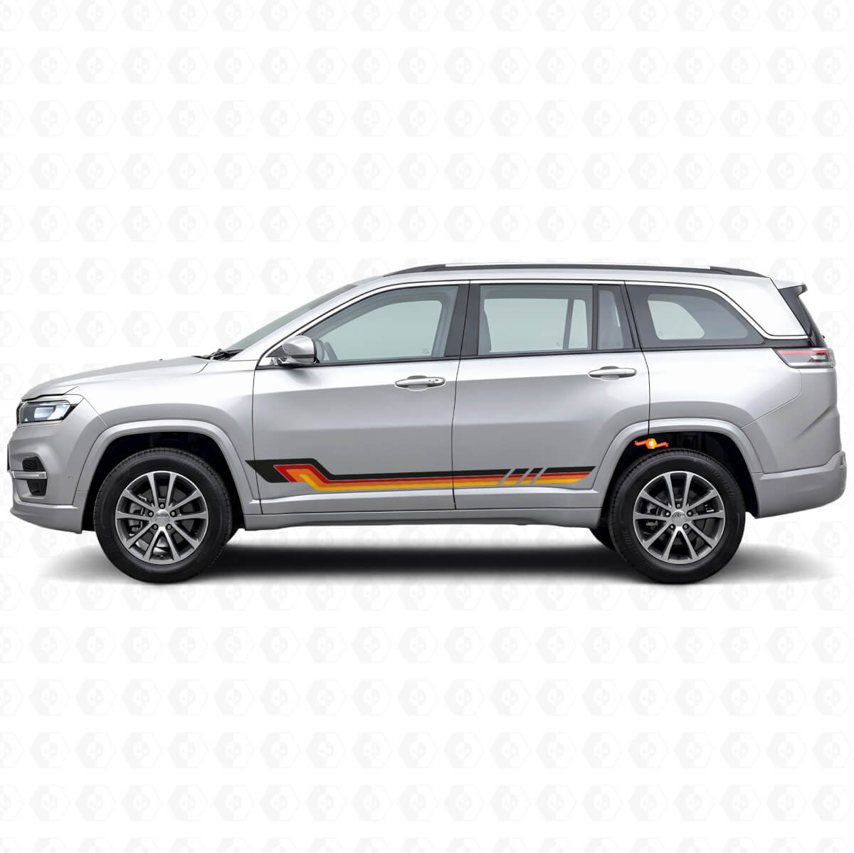 Adesivo in vinile con strisce laterali stile vintage per Jeep Commander Meridian 2021+