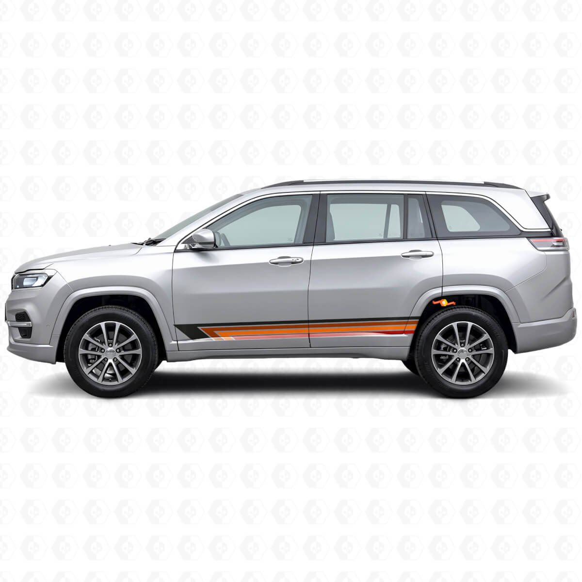 Adesivo laterale in vinile con strisce dritto vintage per Jeep Commander Meridian 2021+