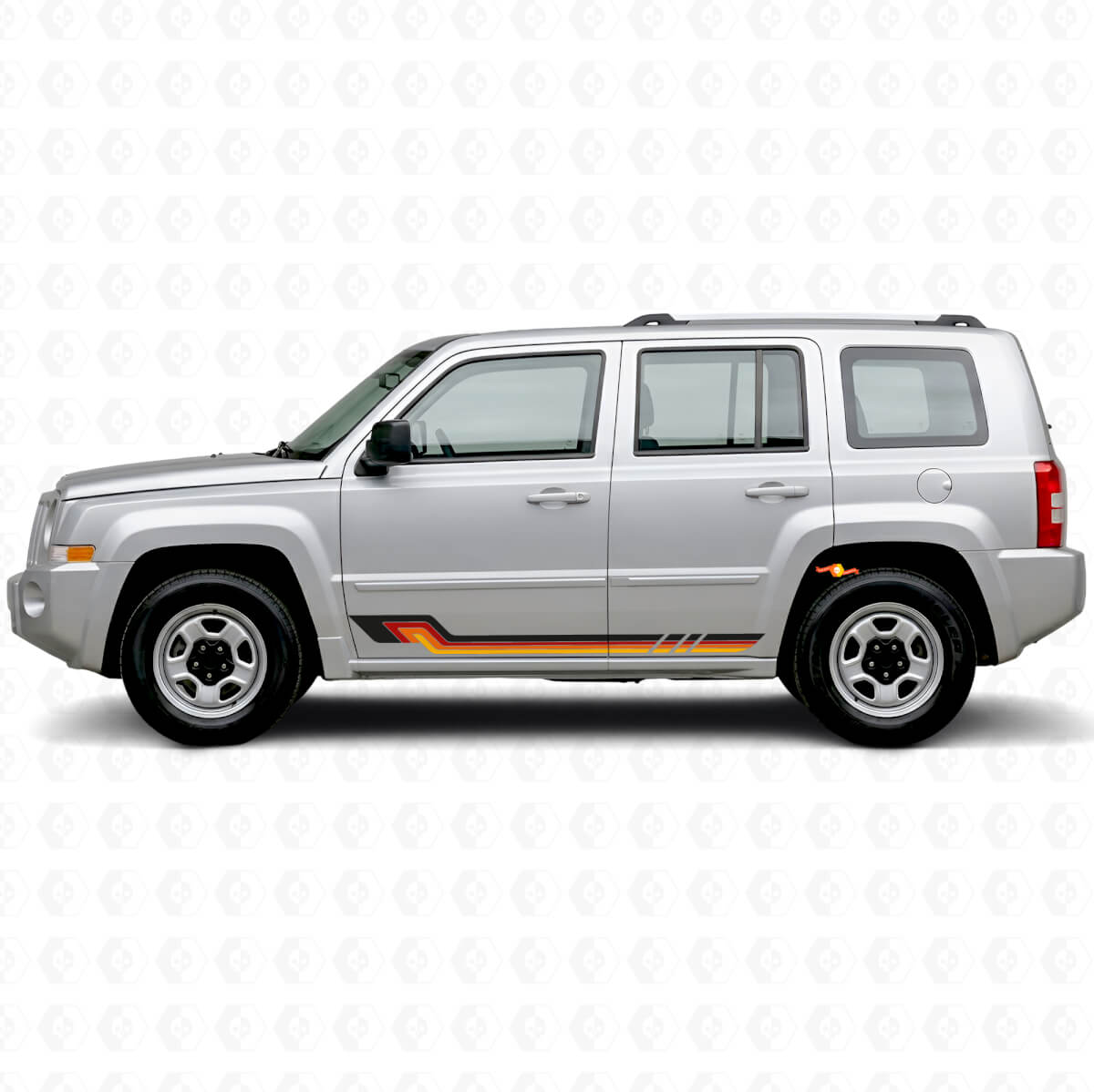Adesivo in Vinile a Strisce Laterali Stile Vintage per Jeep Patriot 2007-2017