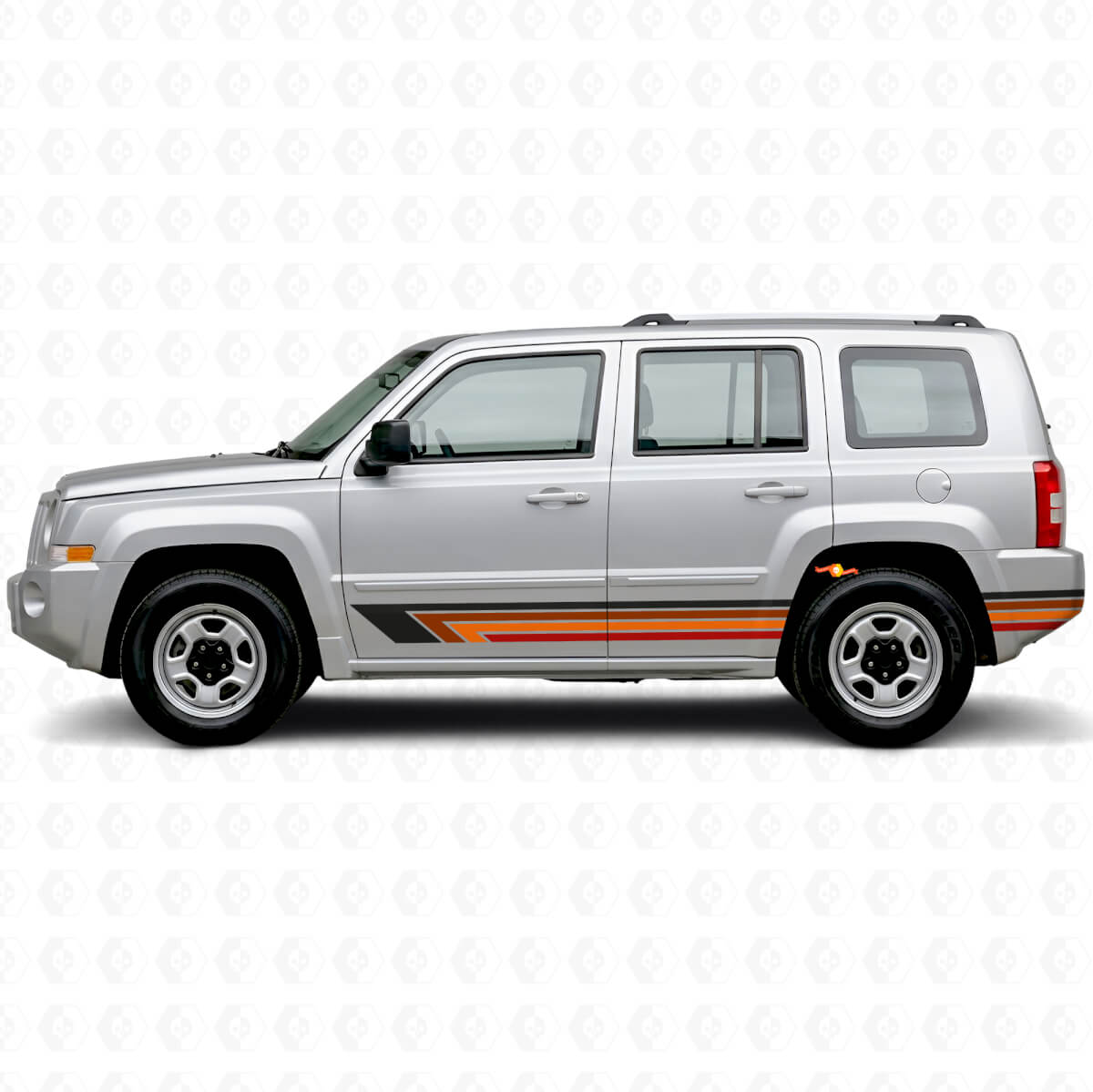 Adesivo Laterale in Vinile Vintage con Strisce Dritte per Jeep Patriot 2007-2017