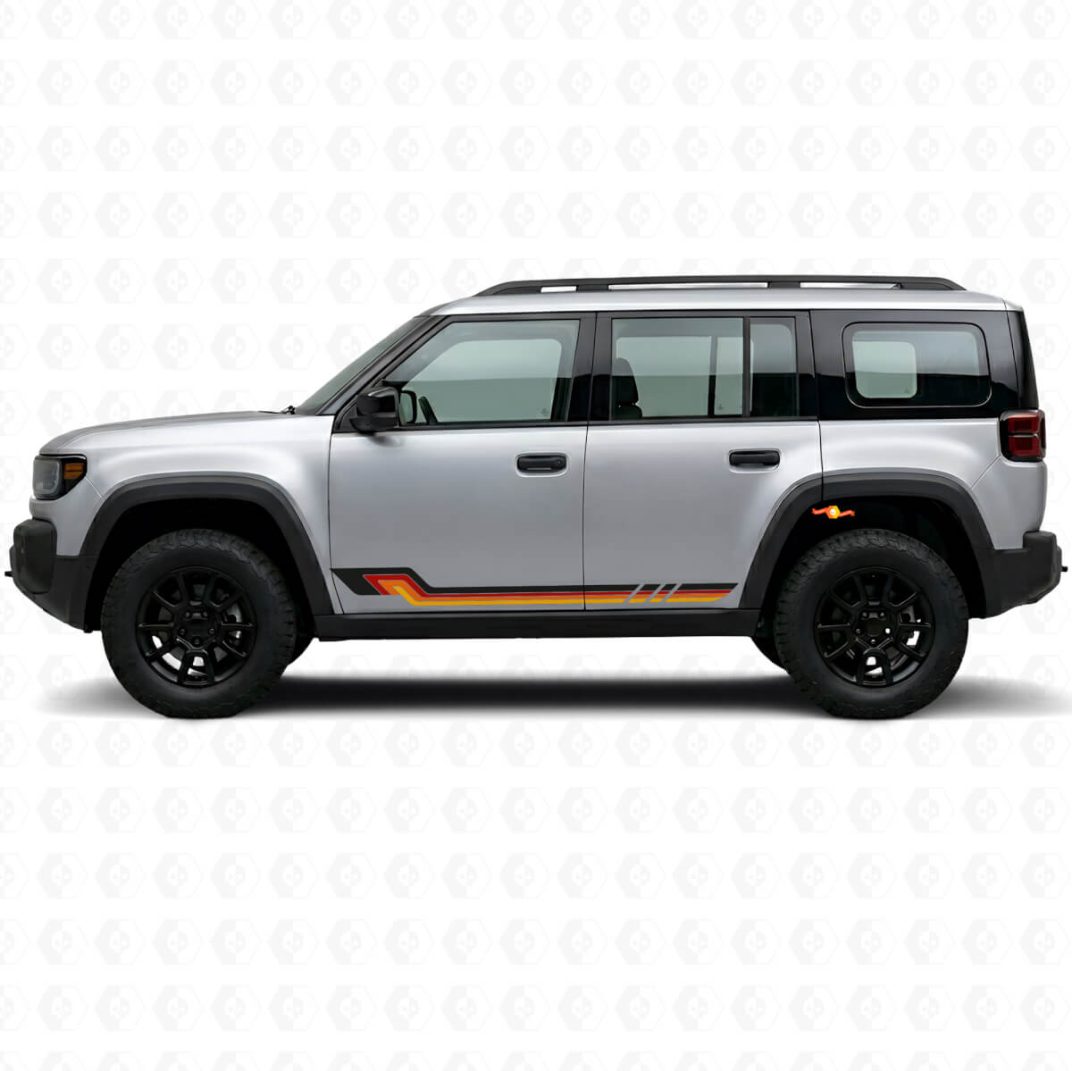 Adesivo vinilico a strisce laterali stile vintage per Jeep Recon 2026+