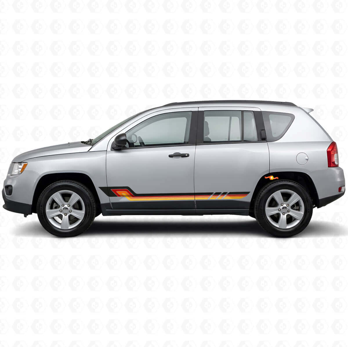 Adesivo in Vinile a Strisce Laterali Stile Vintage per Jeep Compass 2007-2016