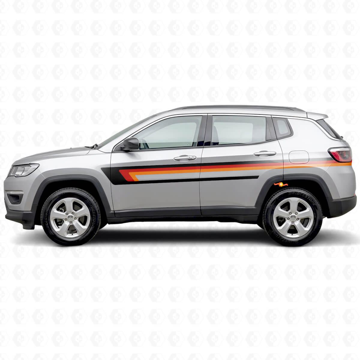 Adesivo Vinile Laterale a Tripla Striscia per Jeep Compass 2016+
