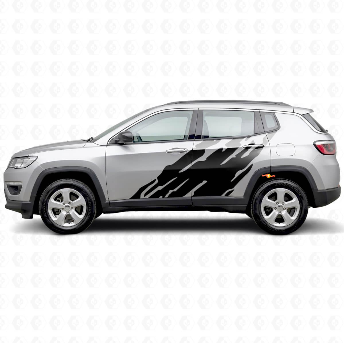 Adesivo in Vinile Laterale con Grafica Schizzi di Fango per Jeep Compass 2016+