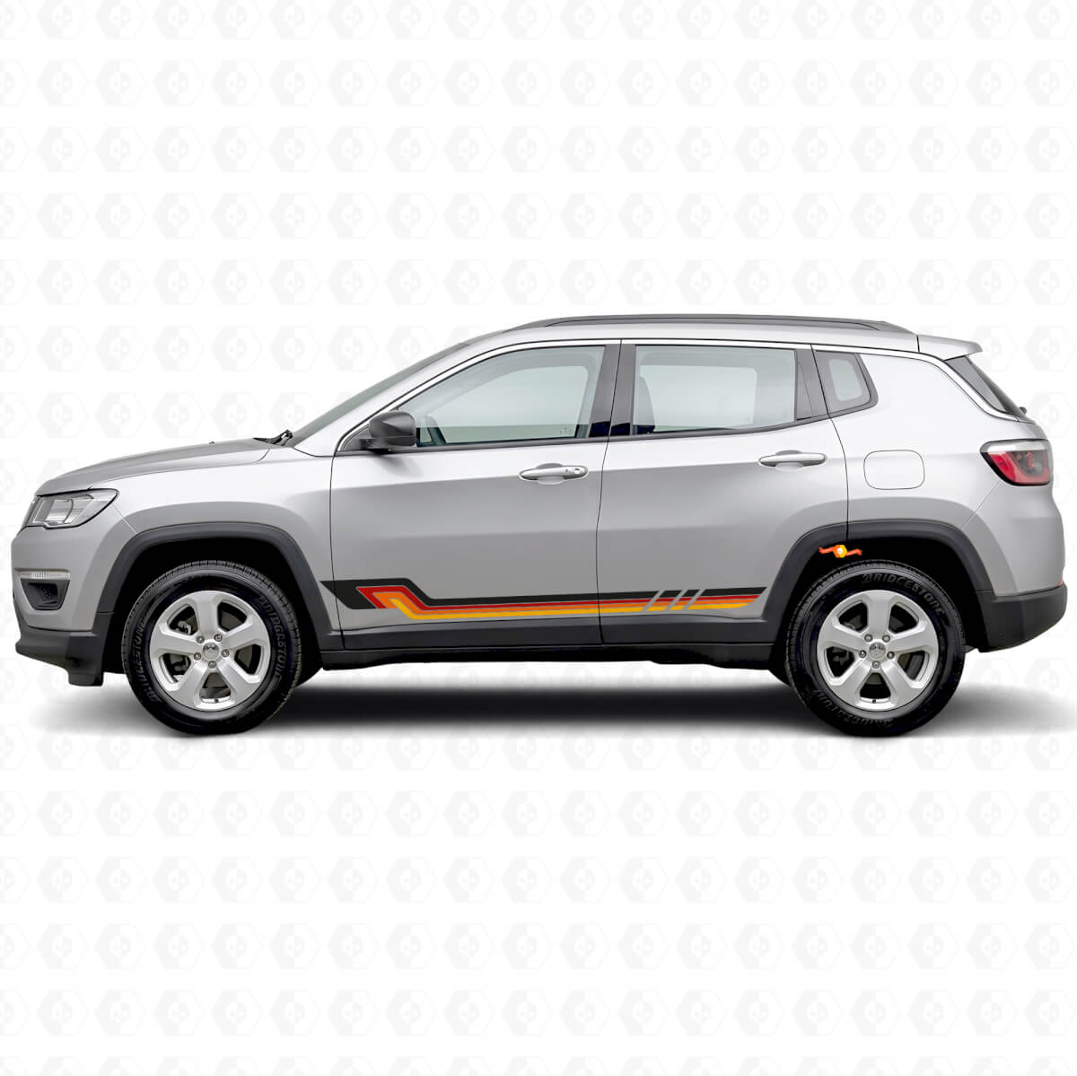 Adesivo in Vinile con Strisce Laterali in Stile Vintage per Jeep Compass 2016+