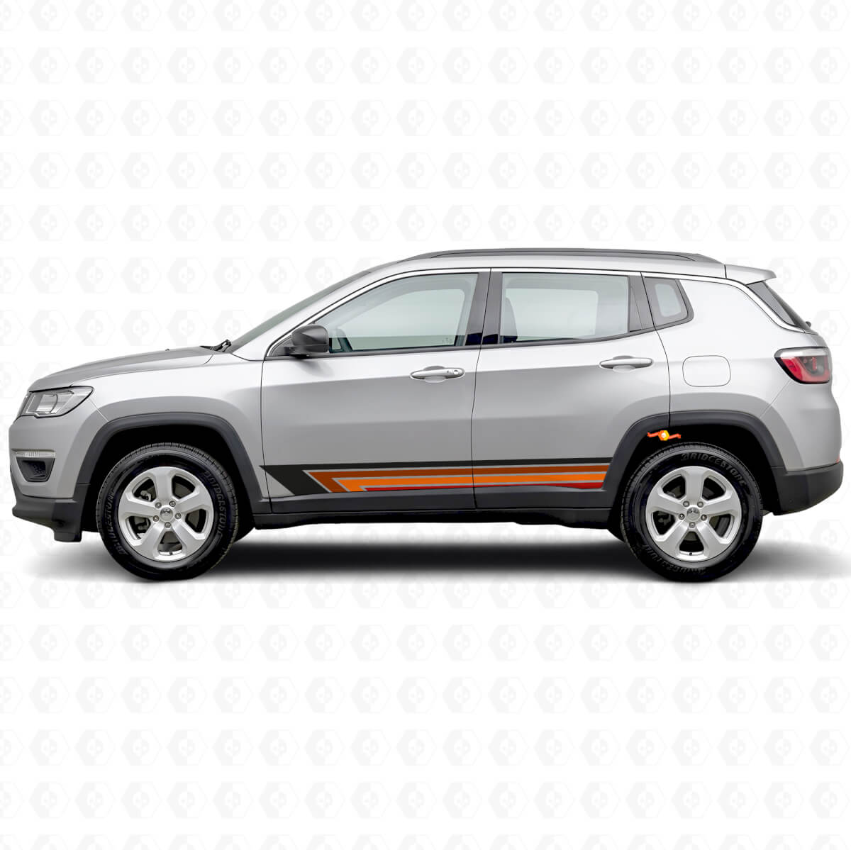 Strisce Laterali d’Epoca in Vinile per Jeep Compass 2016+