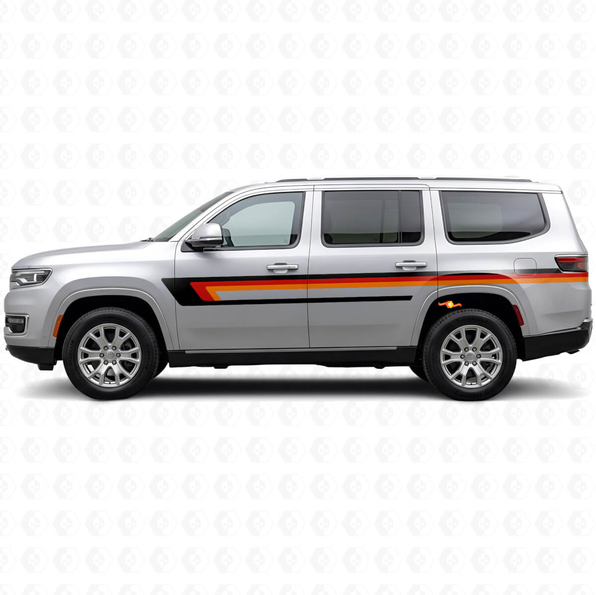 Adesivo Vinile Laterale a Tripla Striscia per Porta Jeep Wagoneer 2022+