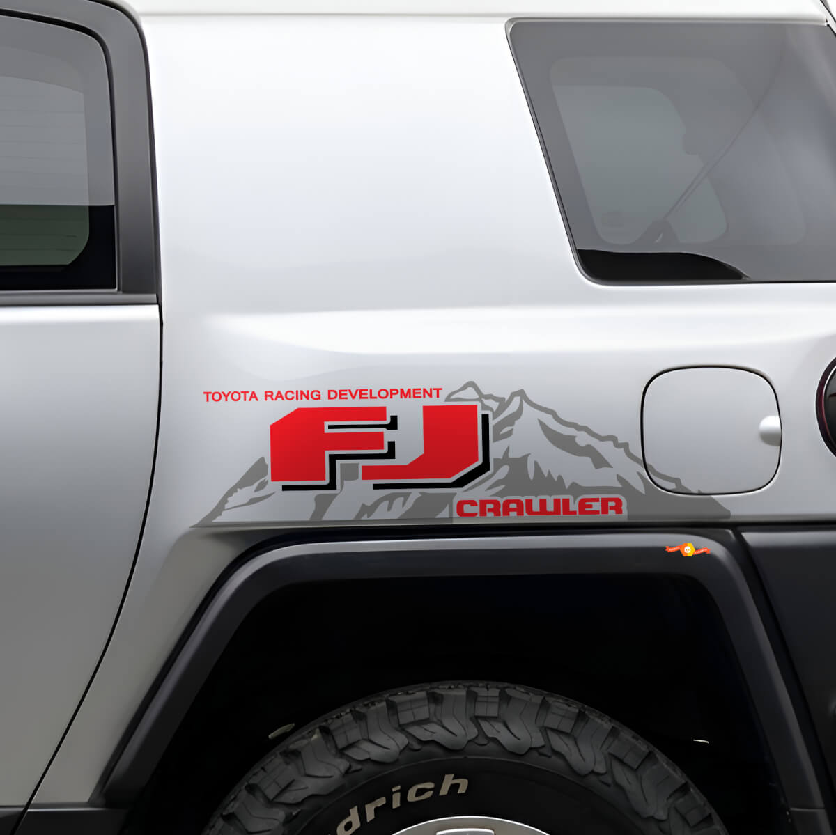 Coppia di Adesivi Laterali in Vinile Stile TRD per Toyota FJ Cruiser FJ Crawler Mountain