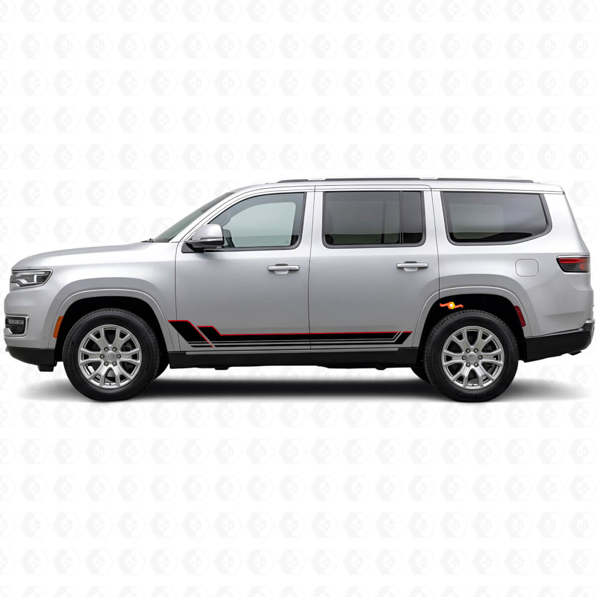 Adesivo in vinile con doppie strisce per soglia porta Jeep Wagoneer 2022+