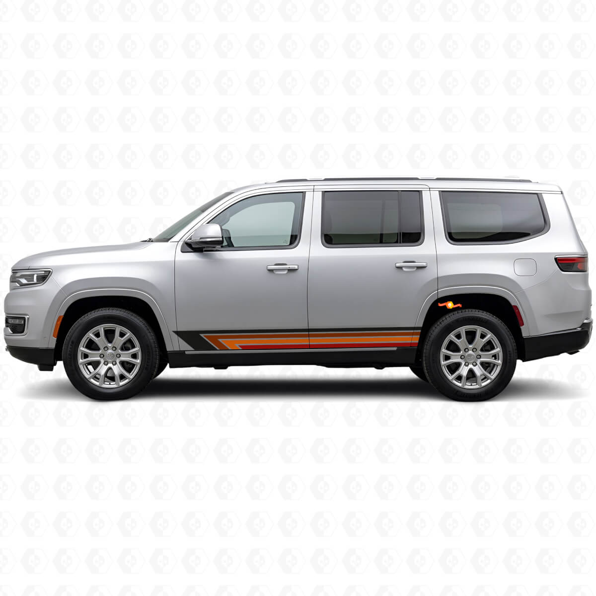 Adesivo Vinilico Laterale a Strisce Dritte Vintage per Jeep Wagoneer 2022+