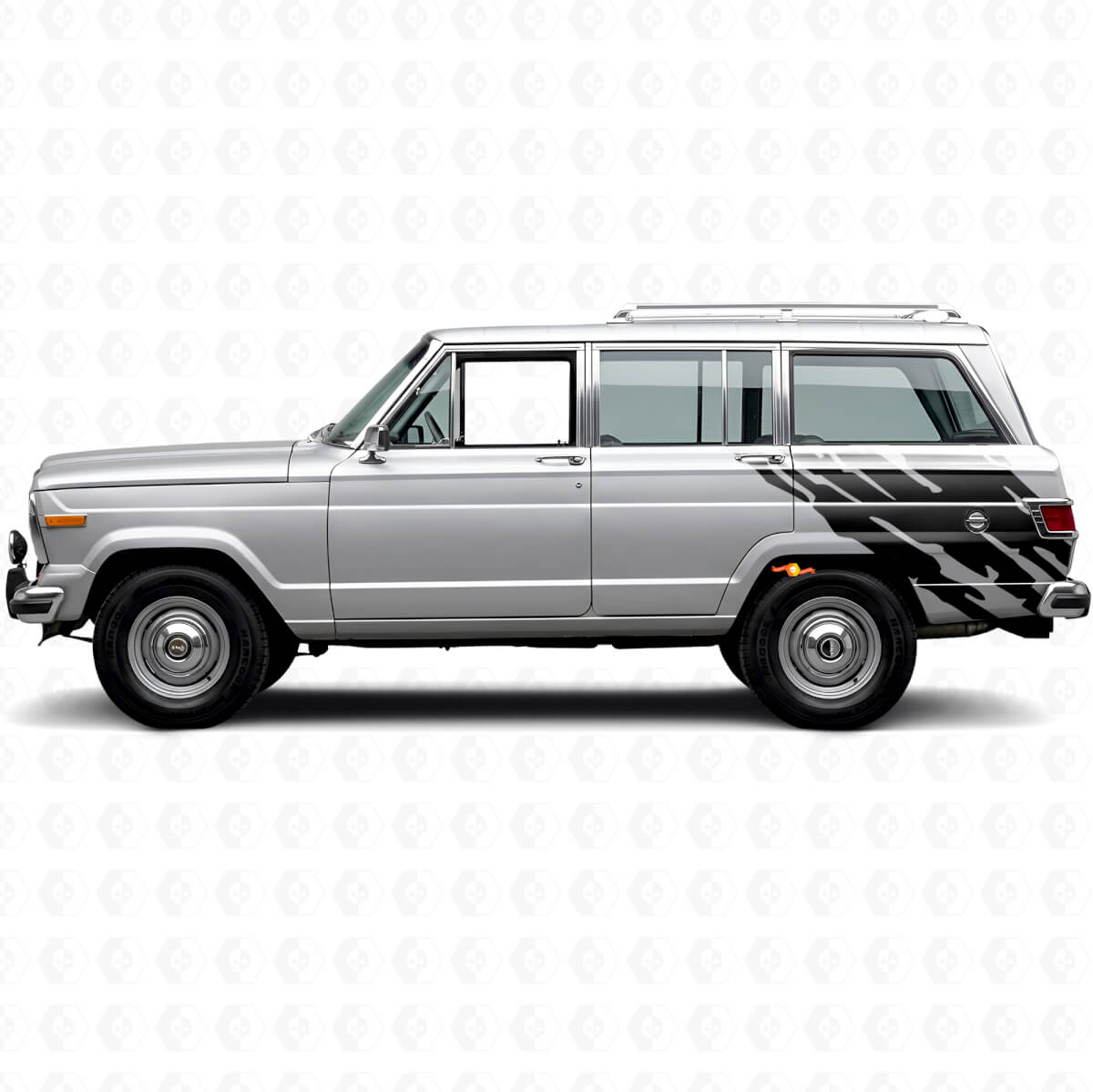 Adesivo in vinile grafico per schizzi di fango posteriore per Jeep Wagoneer 1963-1991