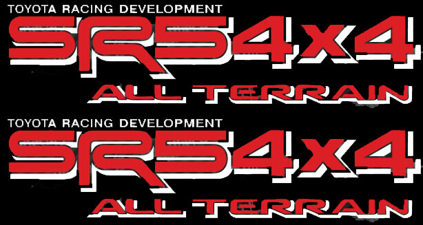 Adesivi Laterali in Vinile Stile TRD All Terrain SR5 4x4 per Toyota