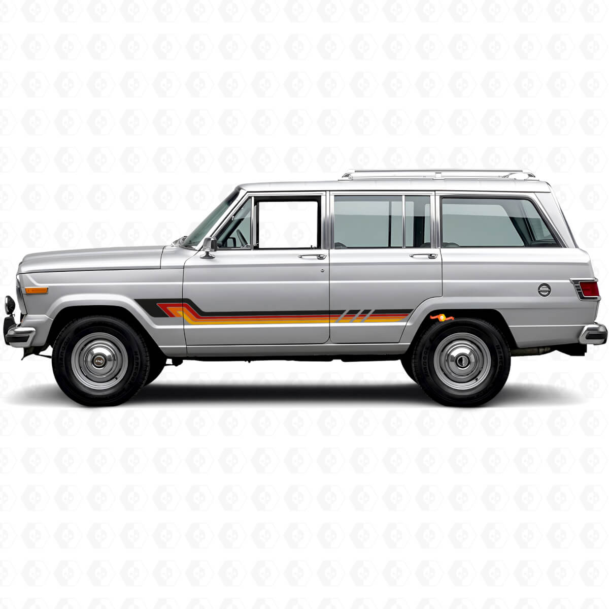 Adesivo in Vinile a Strisce Laterali Stile Vintage per Jeep Wagoneer 1963-1991
