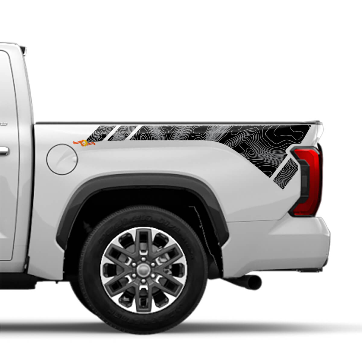 Adesivo Vinil Laterale Posteriore Stile Topografico per Toyota Tundra 2022+
